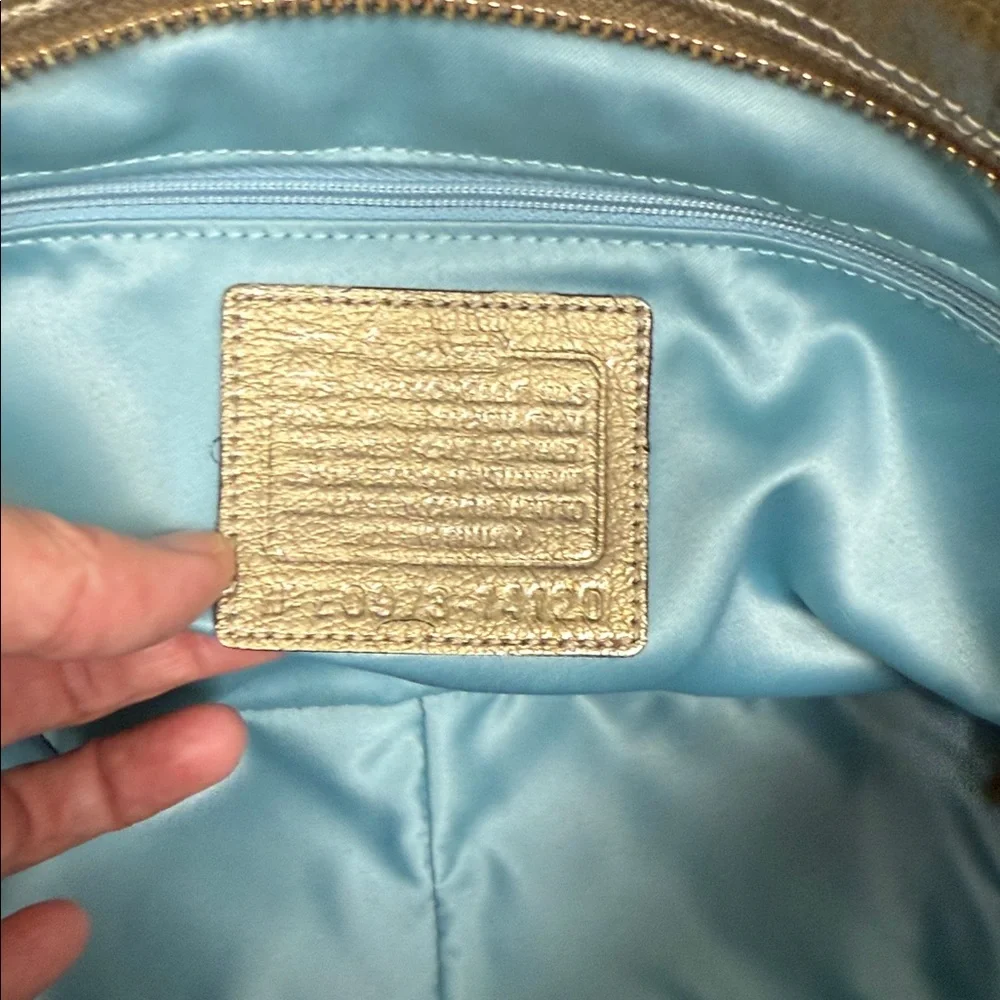 Coach Metallic Gold/Silver Tote Bag- EUC